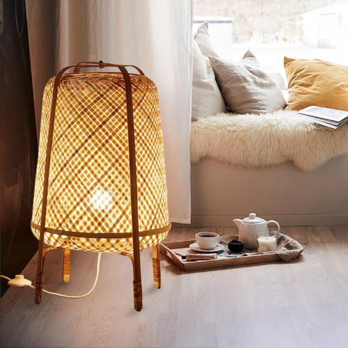 Japanese Floor Lamp - Natural Bamboo Design, Minimalist and Eco-Friendly Lighting