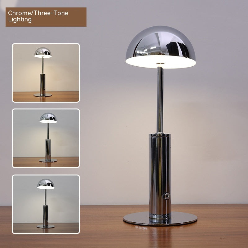 Rechargeable Mushroom-Shaped Table Lamp with 3-Color Dimming – Modern Outdoor Lighting